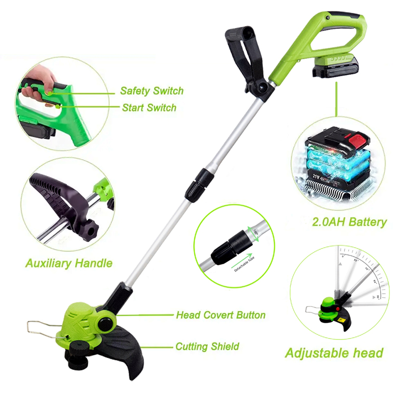 GT2302 18V Baterai Pemangkas Rumput Edger Tanpa Kabel